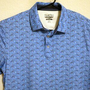 Straight Down Shirt Mens Large Short Sleeve Golf Performance Polo Blue
